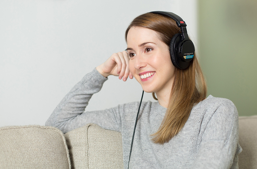 woman listening to music